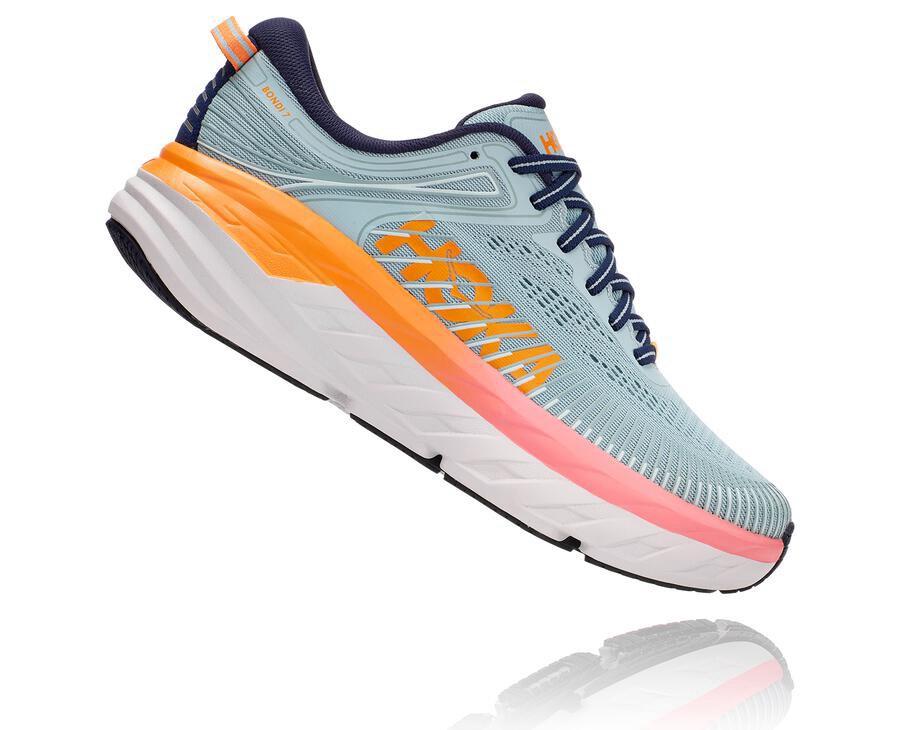 Hoka One One Hardloopschoenen Dames - Bondi 7 - Blauw - ES3016478